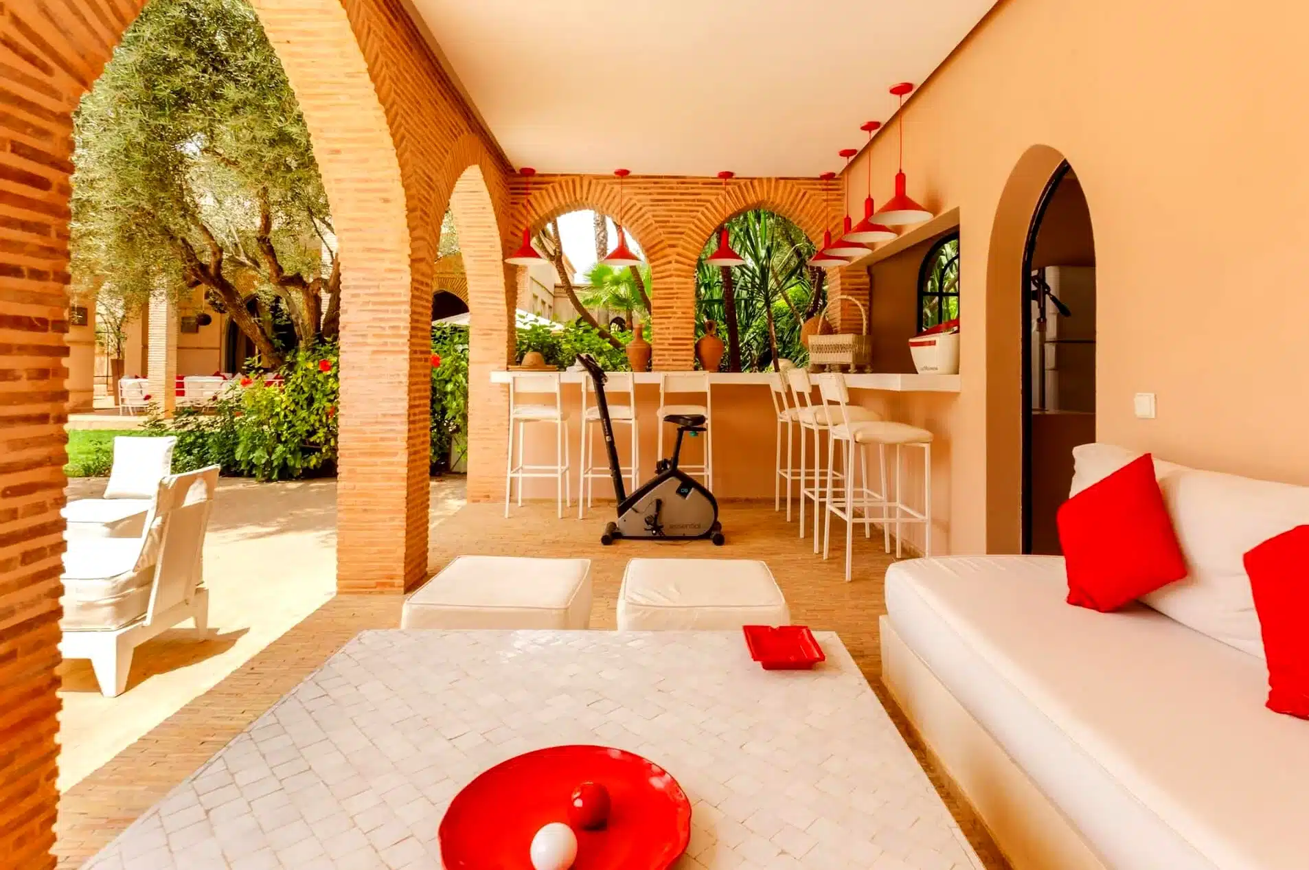 Patio at Luxury Marrakesh Villa, fundraiser auction items, live auction items