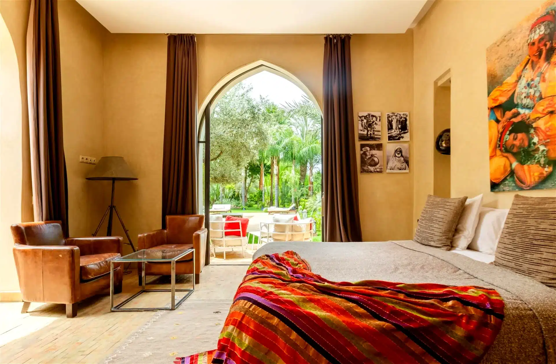 Luxury bedroom at Marrakesh Villa, fundraiser auction items, live auction items