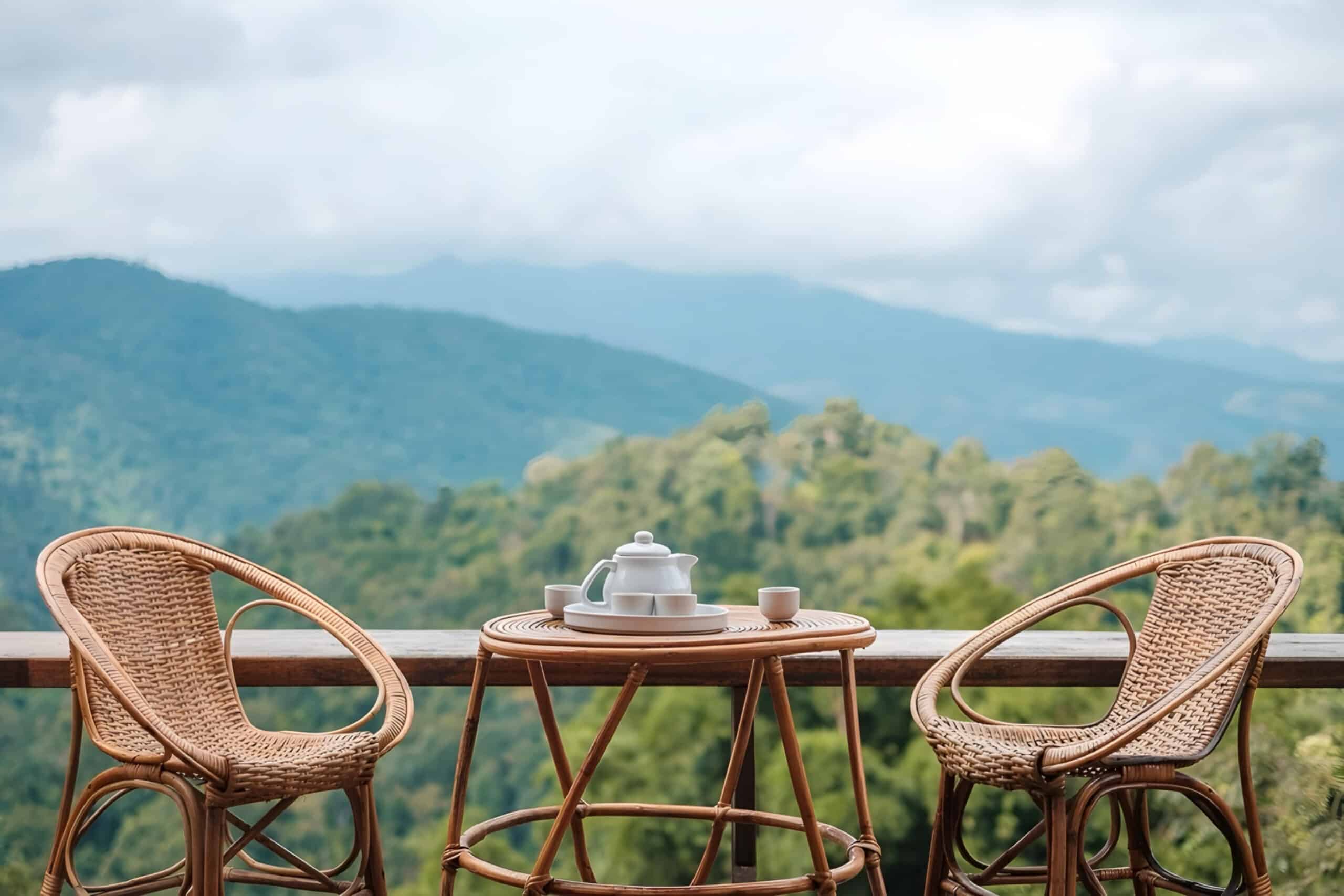 tea on table with chairs, smokey mountains, fundraising ideas, charity ideas, silent auction items, travel fundraising events