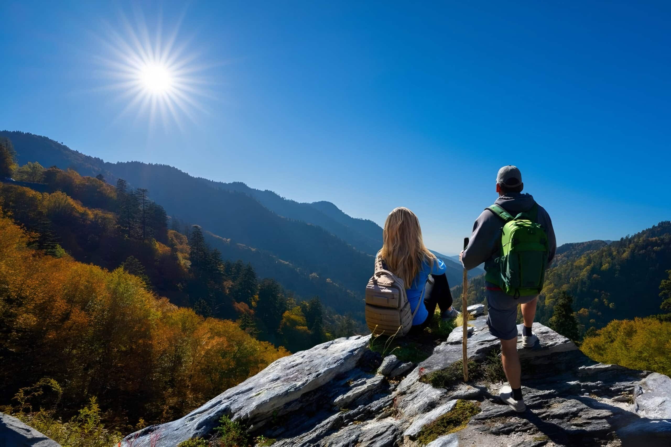 two people hiking in smokey mountains, fundraising ideas, charity ideas, silent auction items, travel fundraising events