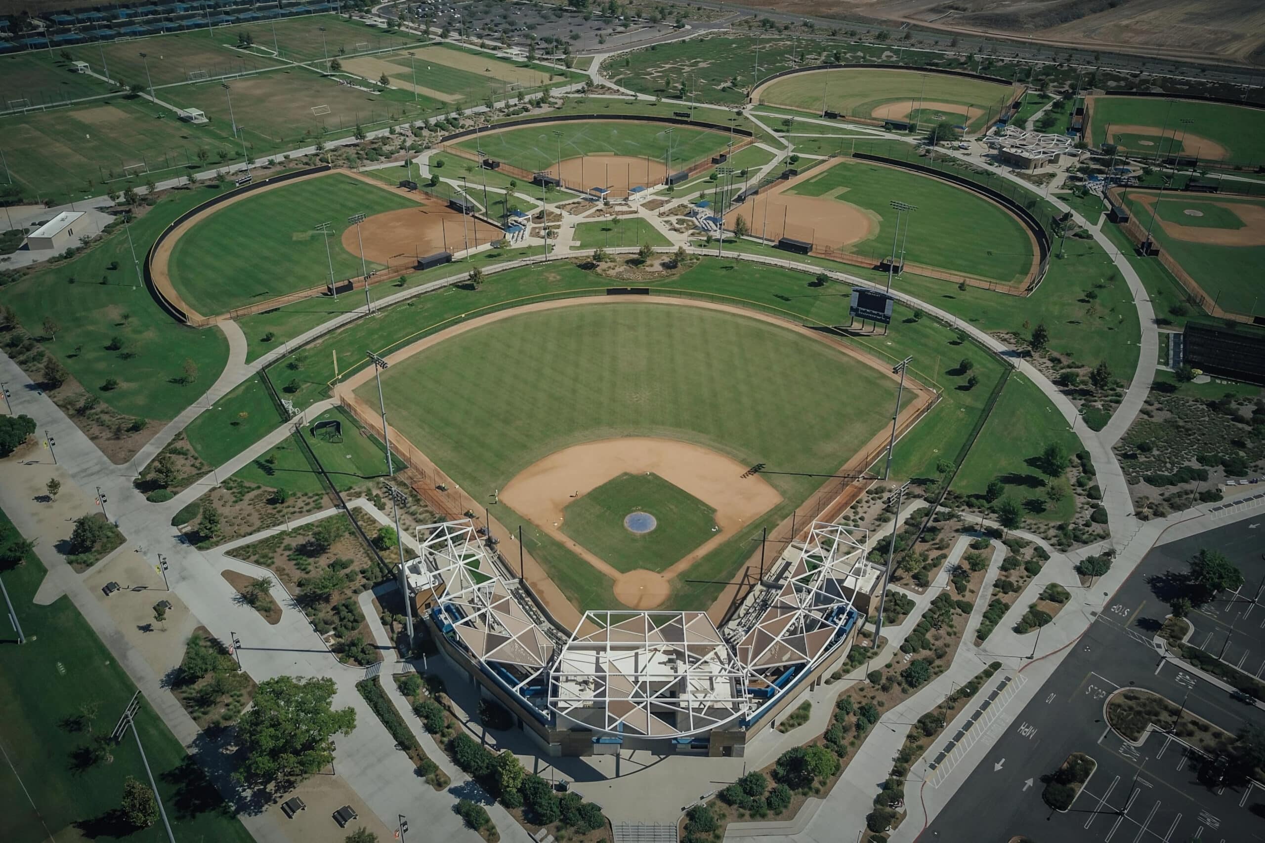 overhead view of MLB baseball field, fundraising ideas, charity ideas, silent auction items, travel fundraising events