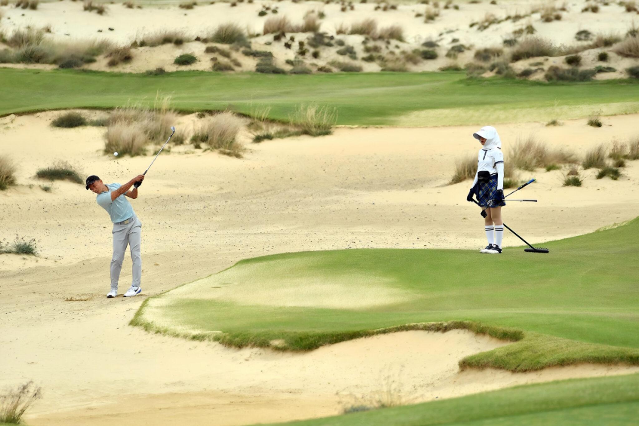 two people playing golf on Vietnam golf course, charity auction travel packages, vacation fundraising, travel fundraising, fundraising ideas, charity ideas, silent auction items, travel fundraising events