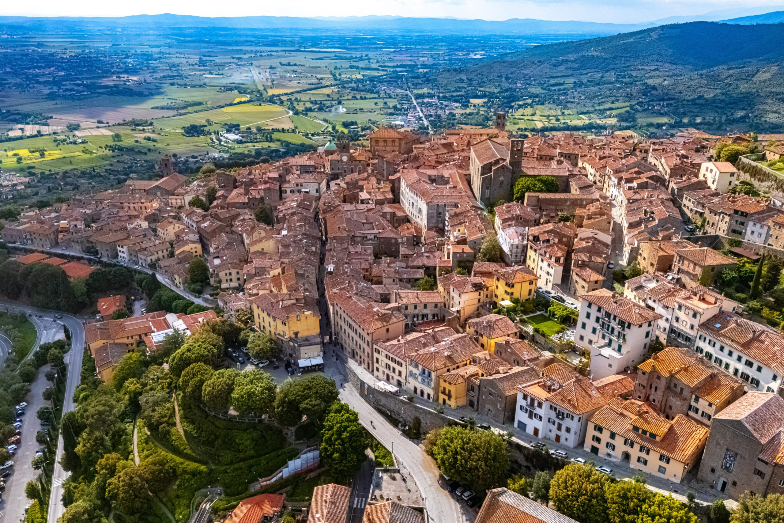 Aerial view of Tuscany, consignment travel providers, charity auction travel packages, vacation fundraising, travel fundraising, fundraising ideas, charity ideas, silent auction items, travel fundraising events