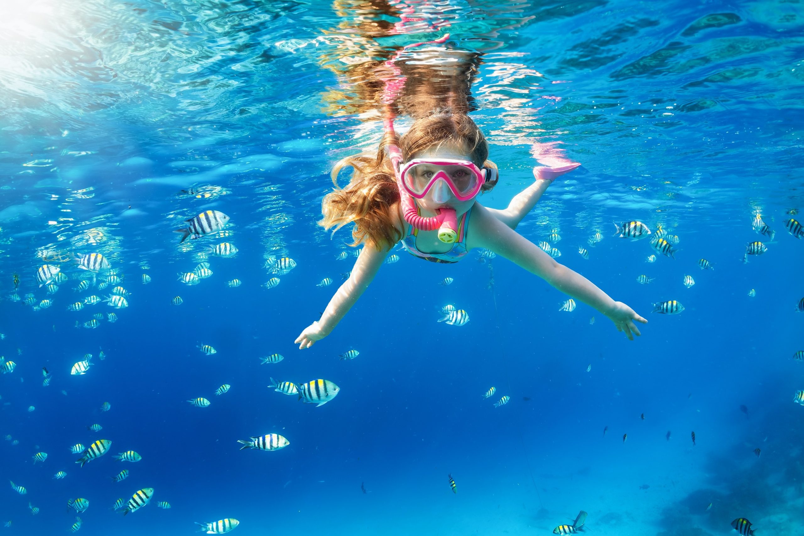 girl snorkeling in ocean, consignment travel providers, charity auction travel packages, vacation fundraising, travel fundraising, fundraising ideas, charity ideas, silent auction items, travel fundraising events